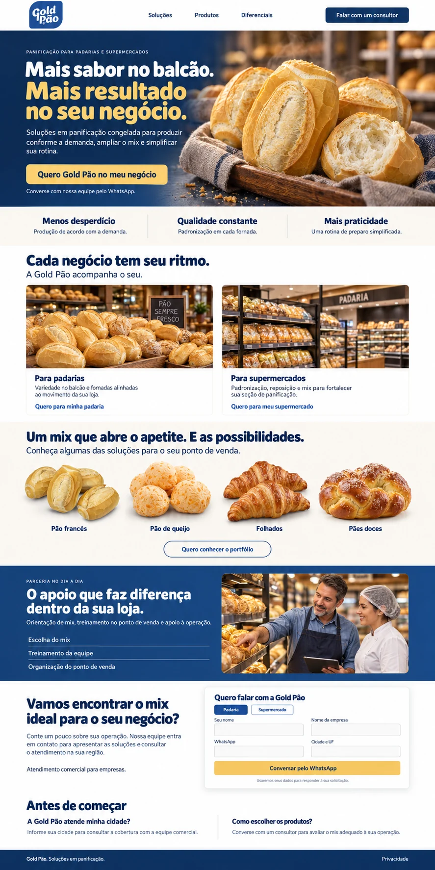 Balcão de padaria com pães frescos